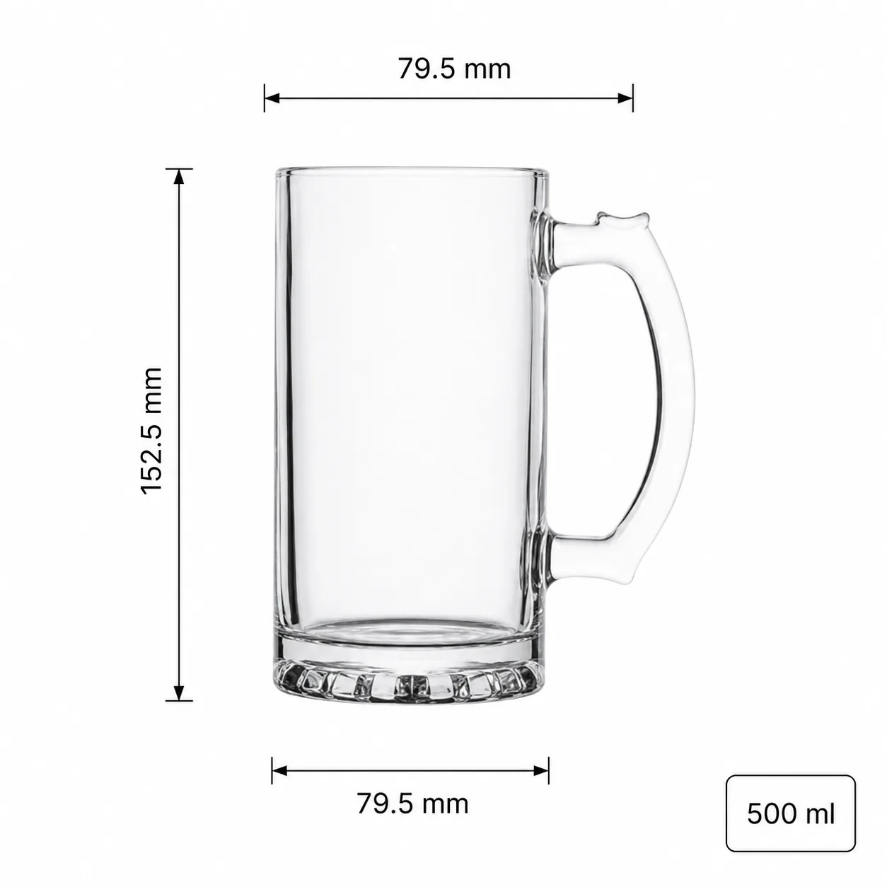 Classic 500 ml glass beer mug