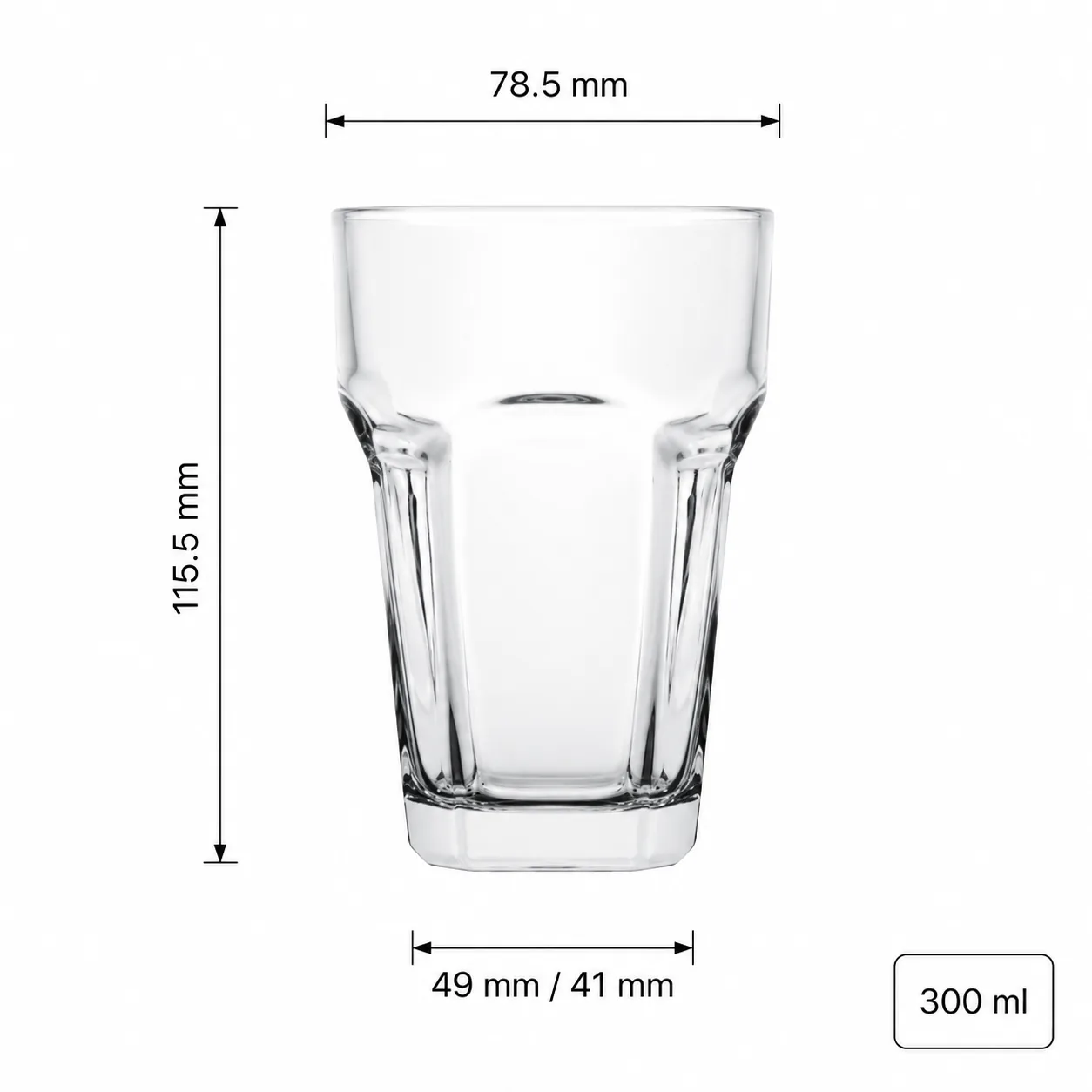 Faceted 300 ml whiskey glass
