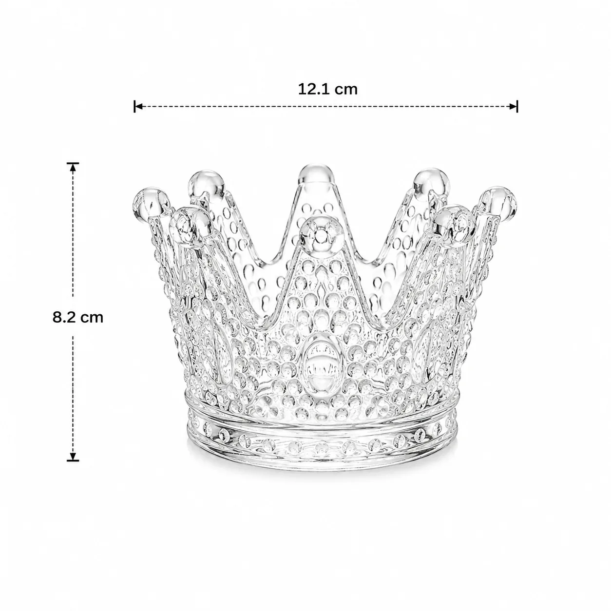 Crown-shaped glass candle holder