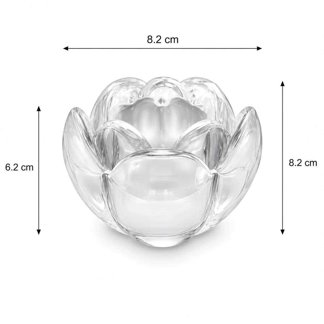 Small lotus-shaped glass candle holder