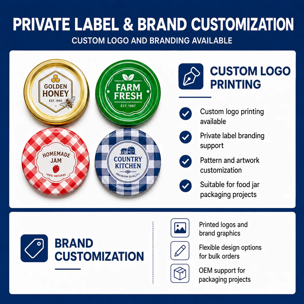 Private-label standard twist-off lids