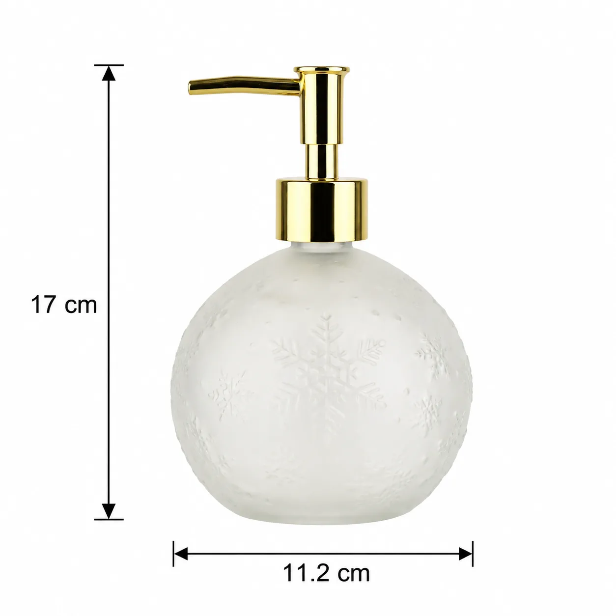 Snowflake glass soap dispenser