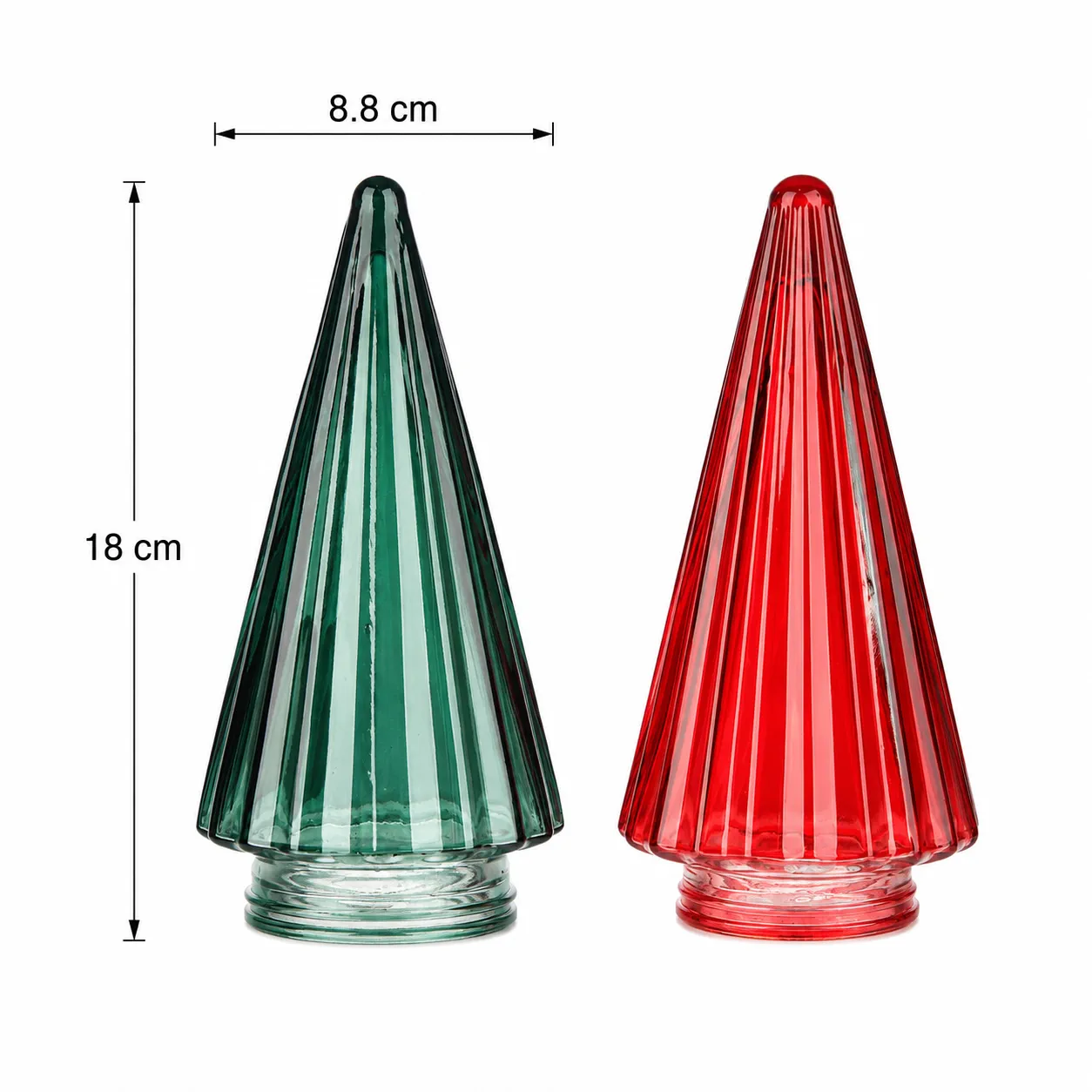 Cone-shaped Christmas tree glass jar