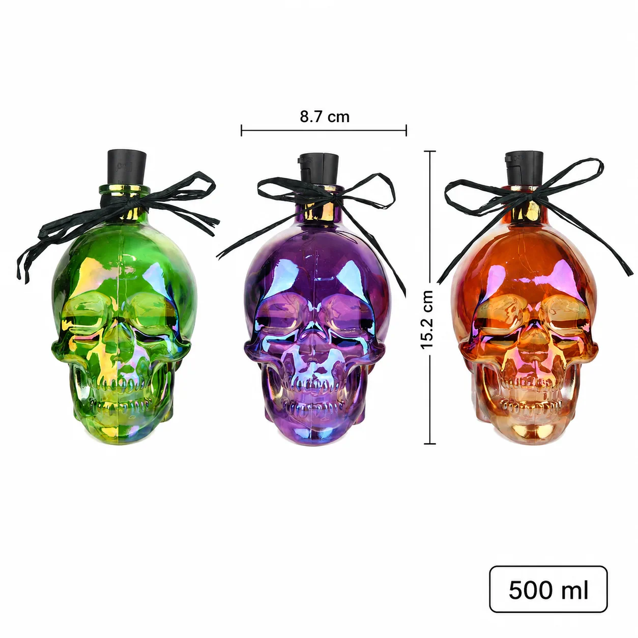 Skull 500 ml glass bottle