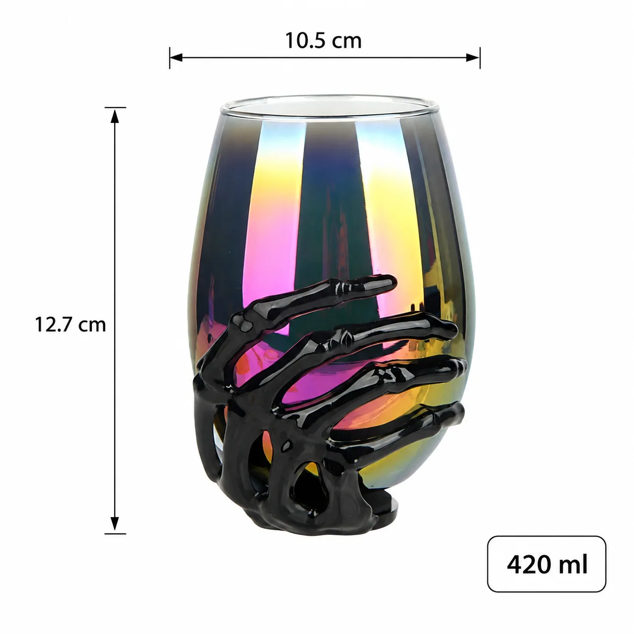 Skeleton hand 420 ml glass cup