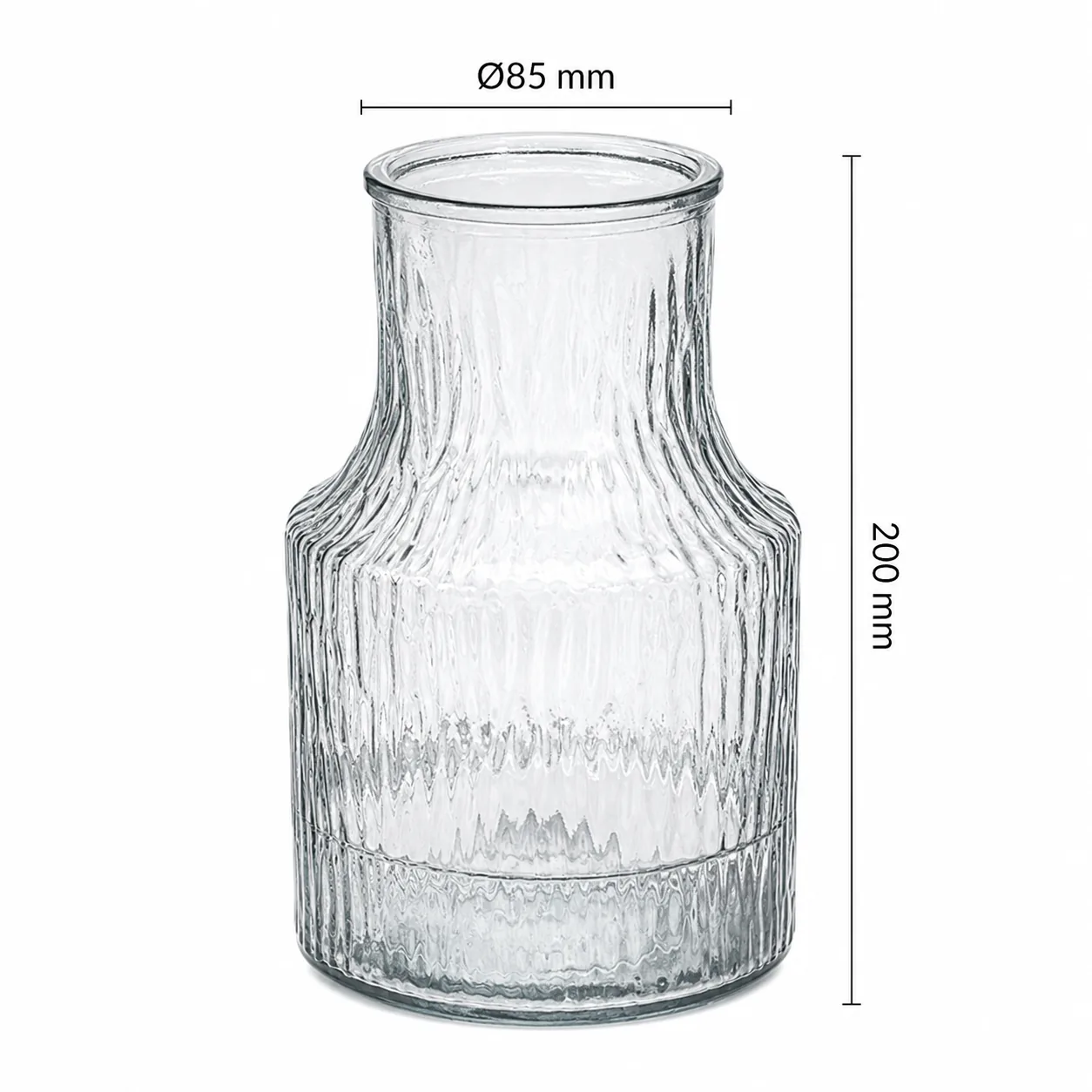 Embossed decorative glass vase