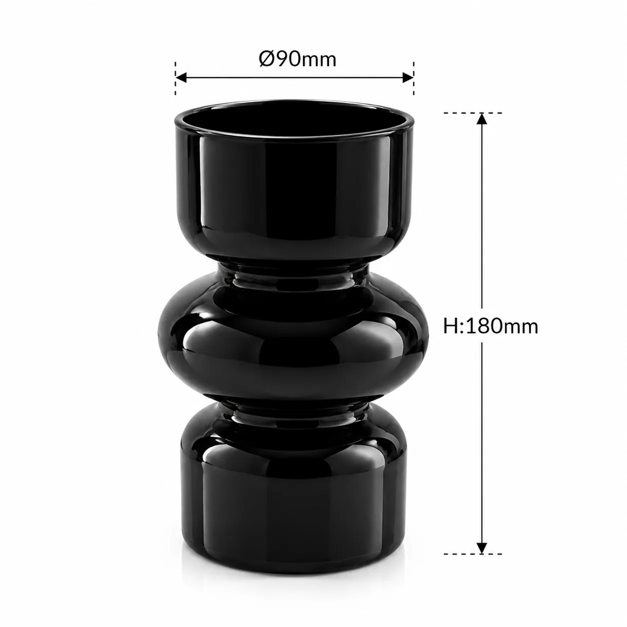 Black glass vase